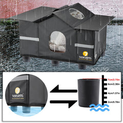 Texsens Outdoor Cat House elevated base keeps rain and snow away
