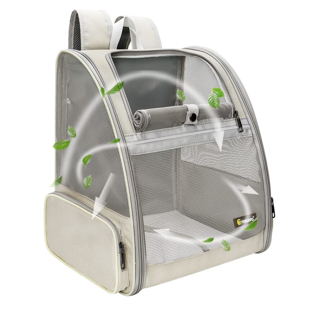 Texsens pet backpack carrier with ventilated design for airflow and comfort