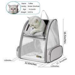 Texsens backpack side ventilation emphasizes breathable mesh for better pet airflow during travel.