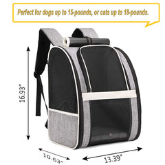 Texsens carrier backpack with privacy curtains showing adjustable half-curtain for breathability.