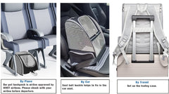 Texsens Traveler Bubble Backpack chest strap shows reduced shoulder load during travel.