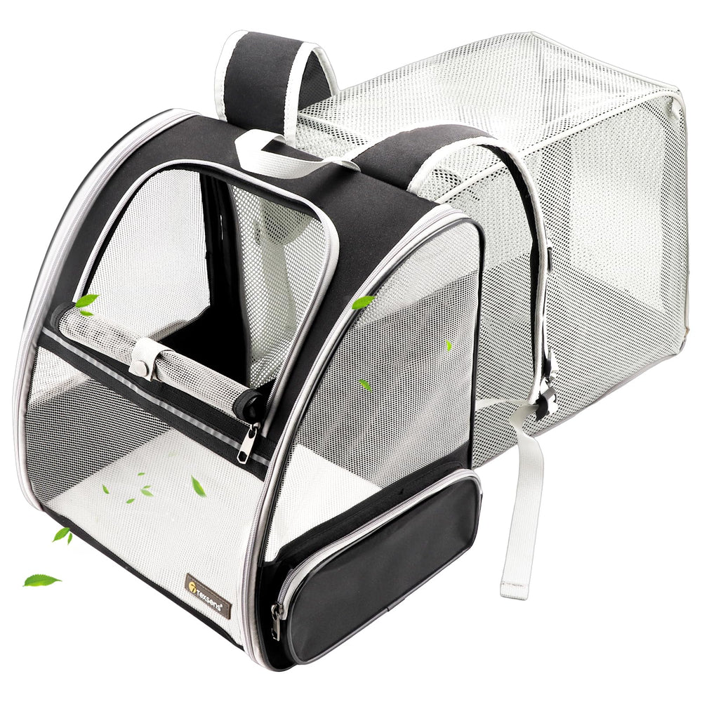 Texsens Traveler Bubble Backpack front view, breathable mesh promotes airflow for small pets.