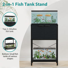 TFK stand bottom storage shown with cabinets, ideal for accessories organization