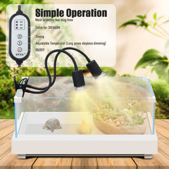 TFNN Reptile Heat Lamp with 360-degree gooseneck for flexible terrarium placement.