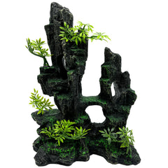 Tfwadmx aquarium mountain view moss tree cave enhances tank scenery and shelters shy fish