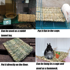 Tfwadmx foraging hammock grass mat enriches cage play for small animals