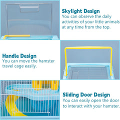 Tfwadmx hamster carrier with water bottle, hydration on the go.