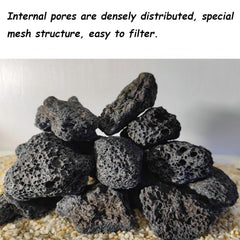 Close-up of Tfwadmx lava rock texture showing porous surface for bio-filtration.