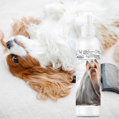 The Blissful Dog Shine-On spray dispenser for easy detangling and quick grooming