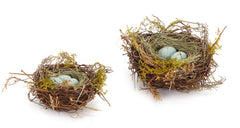 The Bridge Collection robin eggs nest set, lifelike tabletop decor for spring.