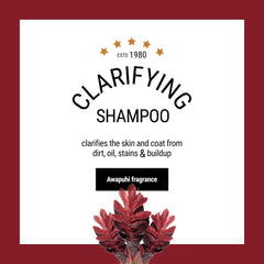 The Coat Handler clarifying dog shampoo dilution chart shows the 15 to 1 concentration for versatile use.