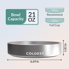 The Coldest Water anti-slip base prevents spills during meals.