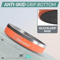 The Coldest Water dog bowl close-up shows non-slip bottom to prevent spills during feeding.
