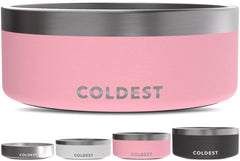 The Coldest Water Cotton Candy Pink 64oz insulated dog bowl for large pets.