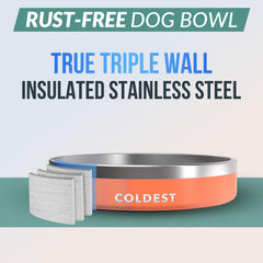 The Coldest Water dishwasher-safe stainless steel bowl is easy to clean after meals.