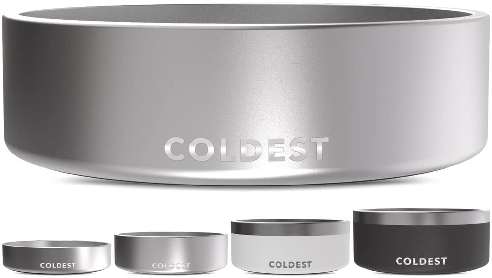 The Coldest Water dog bowl with anti-slip base prevents messes during meals.