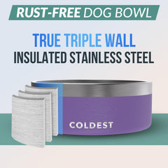 The Coldest Water dog bowl demonstrating spill-proof design with minimal mess