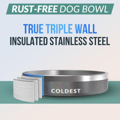 The Coldest Water triple-wall insulation bowl interior view