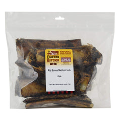 The Country Butcher Rib Bones Medium 7-inch with hickory smoke aroma for durable chewing.