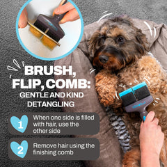 The Doodle Brush shiny-soft coat improves shine and smoothness after brushing.