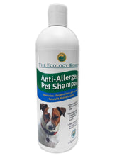 The Ecology Works Anti-Allergen Shampoo bottle front shows gentle care for sensitive pets.