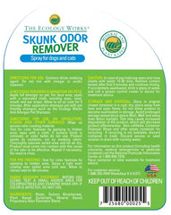 Close-up of spray application for quick odor elimination after skunk exposure