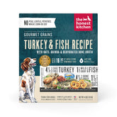 The Honest Kitchen turkey and whitefish dog food in a bowl showing a protein-rich complete meal.