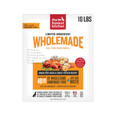 The Honest Kitchen packaging highlights duck and sweet potato for high-quality nutrition.