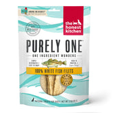 The Honest Kitchen Wishes packaging shows human-grade white fish filets for dogs.