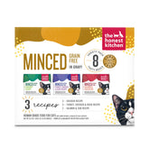 The Honest Kitchen minced in gravy variety-pack box, high-protein wet cat food for picky eaters.