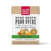 The Honest Kitchen Pour Overs bone broth dog chicken stew pack 12 enhances meals with savory, nutritious broth.