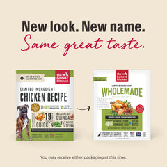 The Honest Kitchen Wholemade six-ingredient formula highlights simple, limited ingredients.