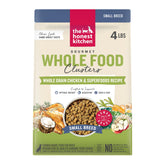 The Honest Kitchen Small Breed Clusters chicken dry dog food bag promotes balanced meals for small dogs.