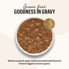 The Honest Kitchen wet cat food close-up of minced meat, appealing texture for cats.