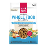 The Honest Kitchen whole-food clusters turkey 5lb bag shows human-grade ingredients.