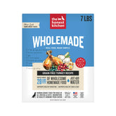 The Honest Kitchen Wholemade turkey dog food bag close-up with premium ingredients.