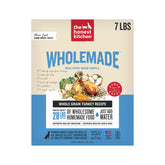 The Honest Kitchen Wholemade turkey dog food bag highlighting cage-free turkey and wholesome ingredients.