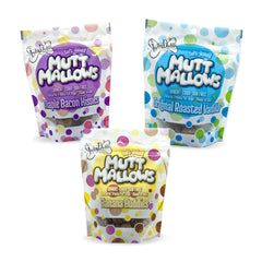 The Lazy Dog Cookie Co. Mutt Mallows three-pack 5 oz bundle for training and tasty, wheat-free dog treats.