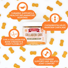 The Missing Link Collagen Care ingredients include glucosamine, chondroitin, and turmeric for joint support.