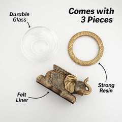 The Nifty Nook decorative accent ring complements the glass bowl display.