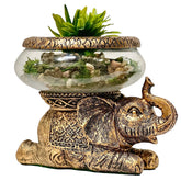 The Nifty Nook Good Luck Elephant figurine with raised trunk for positive energy and home decor.