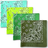The Peacock Crew Greens mint bandana flatlay for versatile styling