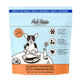The Pets Table Salmon & Whitefish air-dried bag shows grain-free dog food benefits