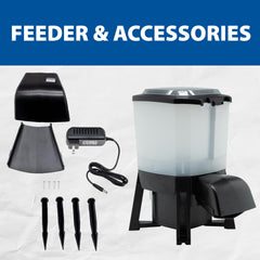 The Pond Guy KoiGrower solar-powered setup enables daytime, off-grid feeding.