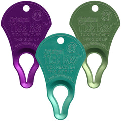 Original Tick Key grips a pet's fur for safe tick removal