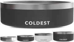 The Coldest Water anti-rust metal dog bowl with durable construction for long-lasting use.
