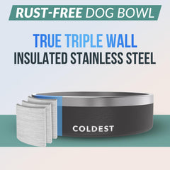 The Coldest Water triple-wall insulated stainless steel keeps water cold.