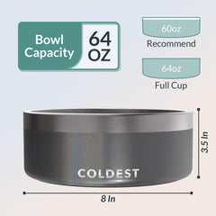 The Coldest Water dog bowl features spill-proof design for cleaner floors