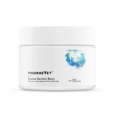 ThorneVet Canine Geriatric Basics tub packaging highlights aging-dog wellness.