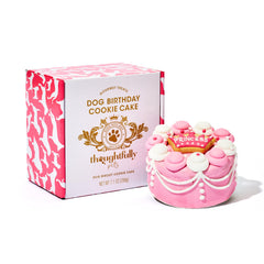 Thoughtfully Pets pink princess dog cake showcasing a festive birthday design for celebrations.
